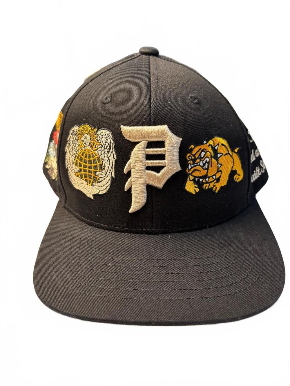 Primitive Black Snapback Hat with Embroidered Graphics and S